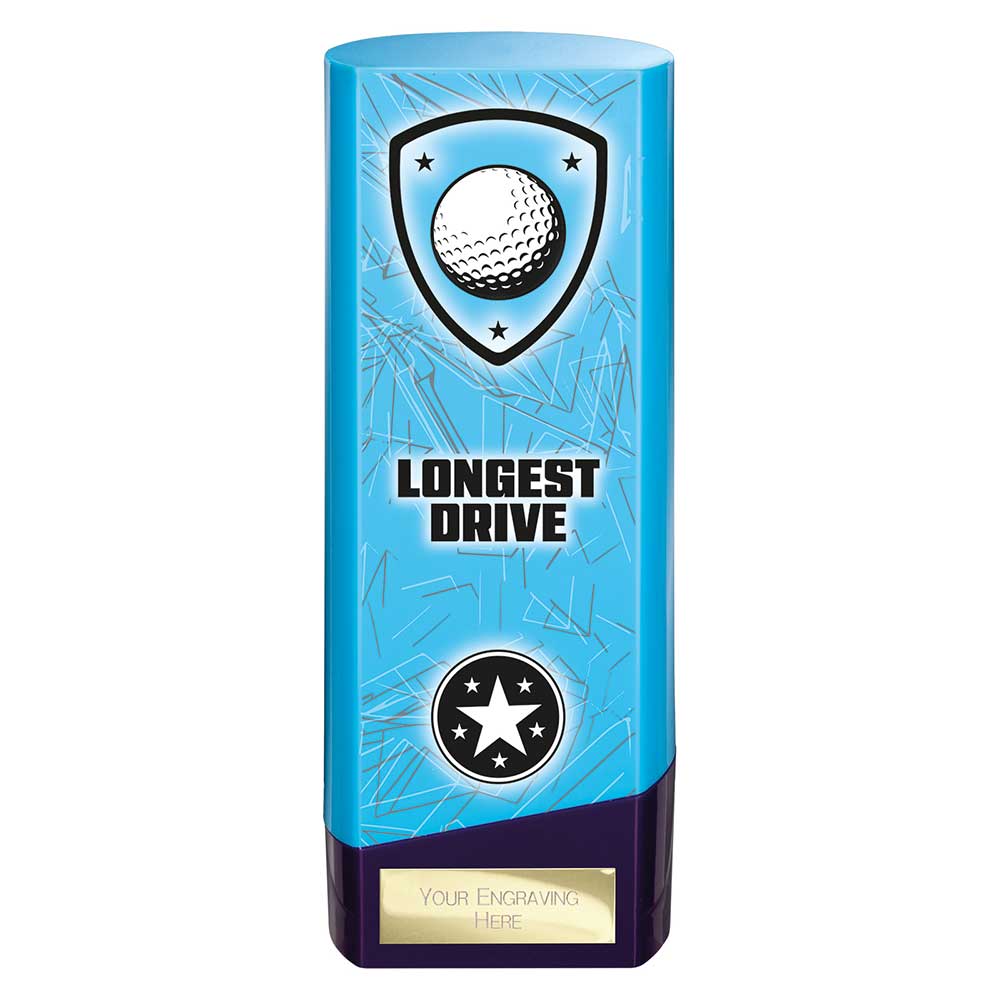 Prime Golf Longest Drive Heavyweight Trophy Award Blue And Purple