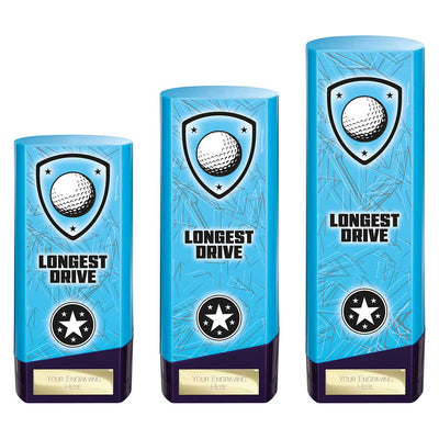 Prime Golf Longest Drive Heavyweight Trophy Award Blue And Purple