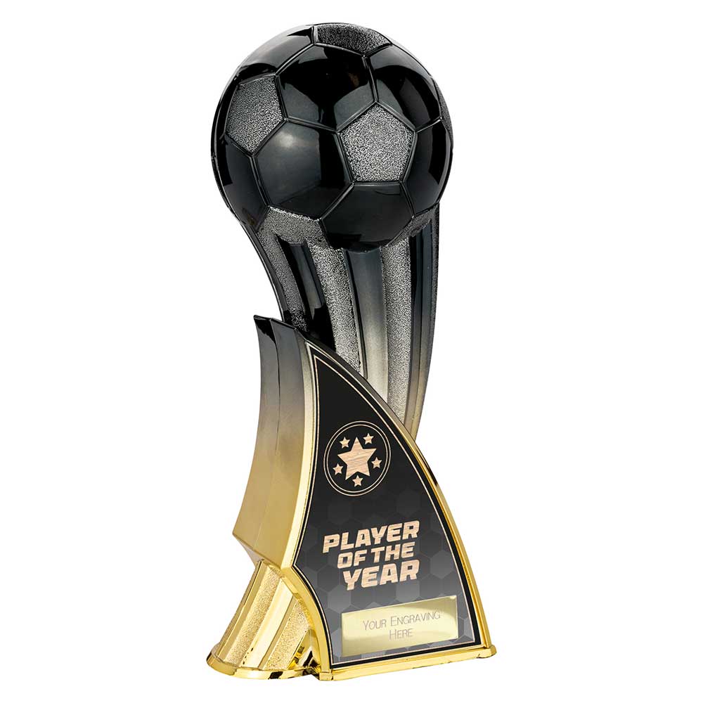 Firestorm Heavyweight Player Of The Year Carbon Football Trophy Award Black To Gold