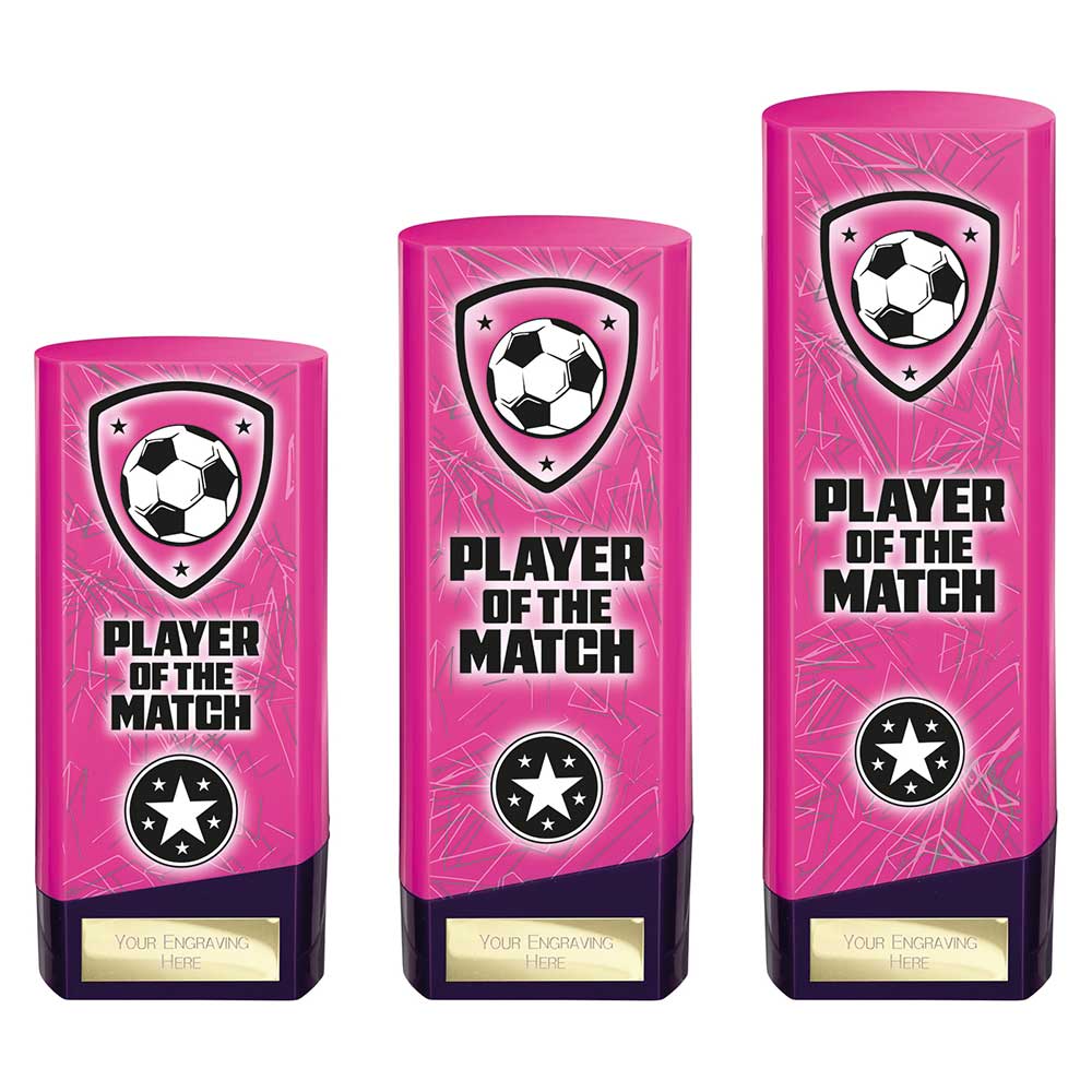 Prime Heavyweight Player Of The Match Football Award Trophy Pink Purple