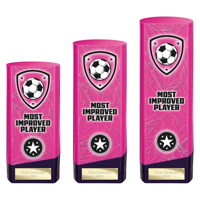 Prime Heavyweight Most Improved Player Football Award Trophy Pink Purple