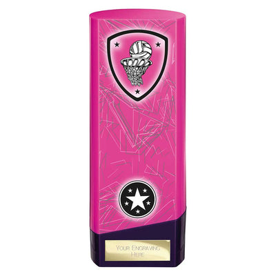 Prime Netball Heavyweight Trophy Pink And Purple