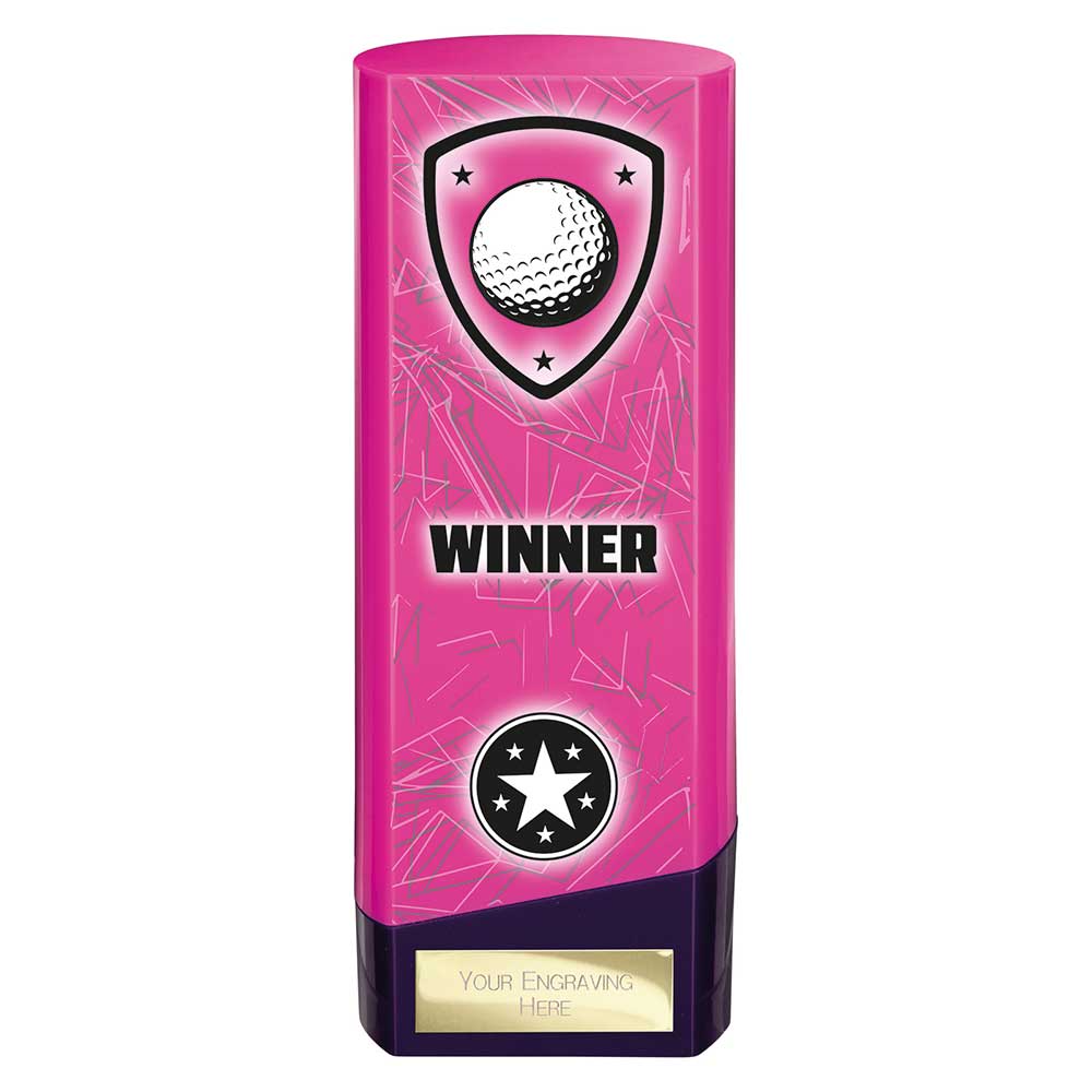 Prime Golf Heavyweight Trophy Award Pink And Purple