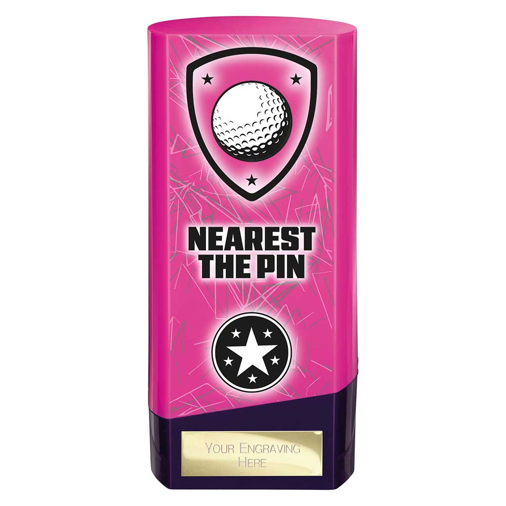 Prime Golf Nearest The Pin Heavyweight Trophy Award Pink And Purple