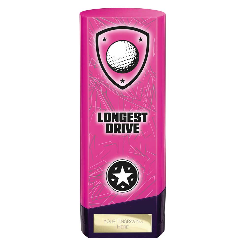 Prime Golf Longest Drive Heavyweight Trophy Award Pink And Purple