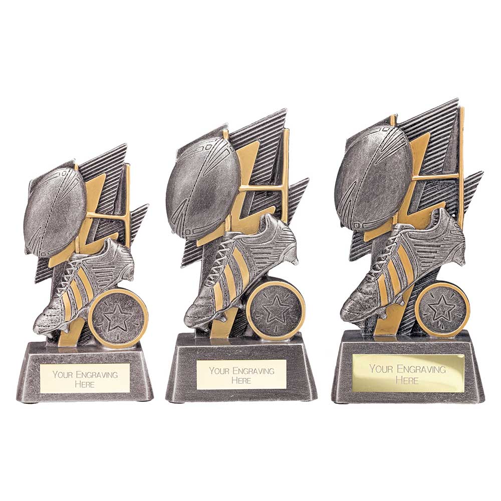 Strike Bolt Rugby Trophy Trophy Award Silver And Gold