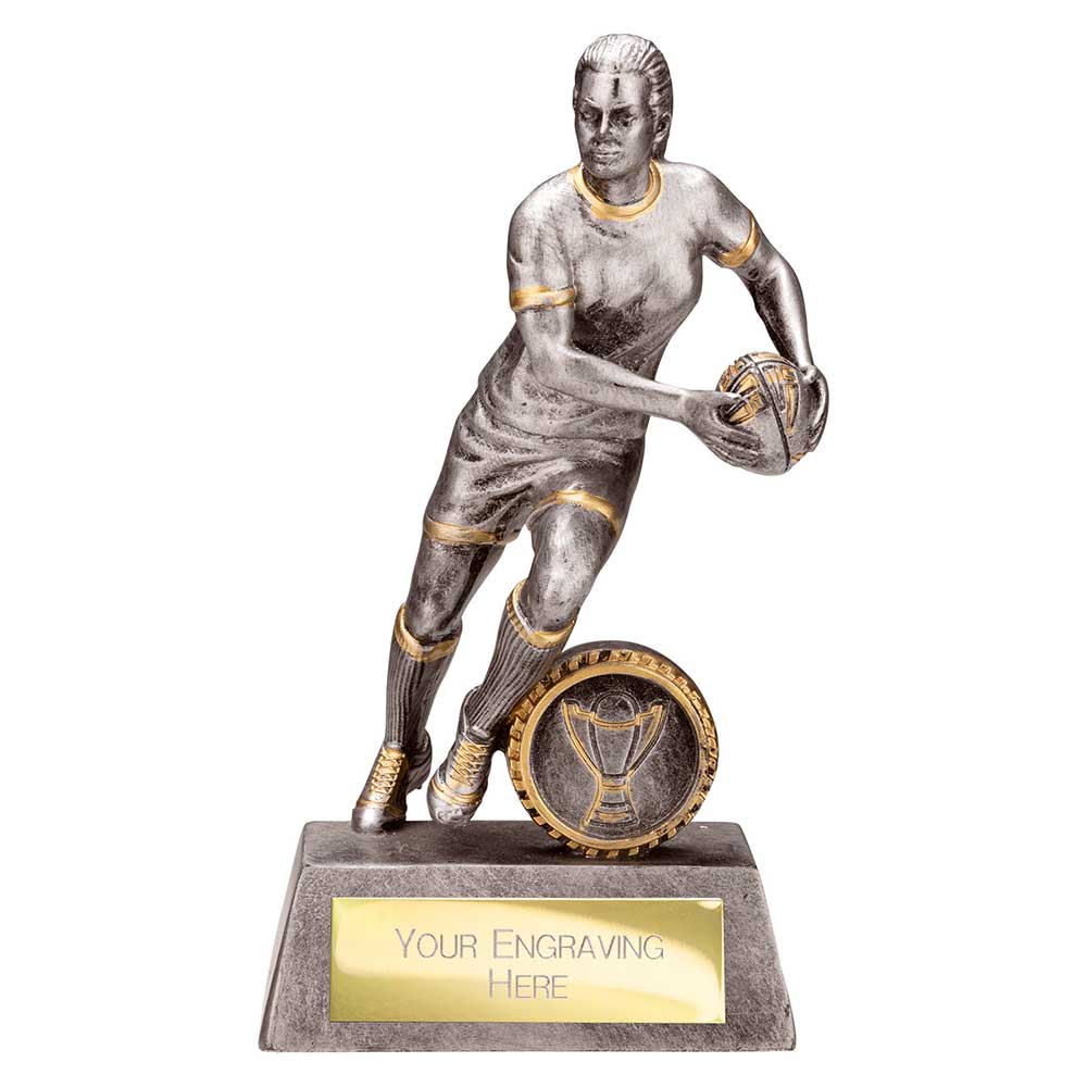 Stormer Rugby Female Trophy Award Silver And Gold