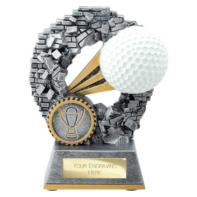 Blast Out Golf Ball Trophy Award Silver