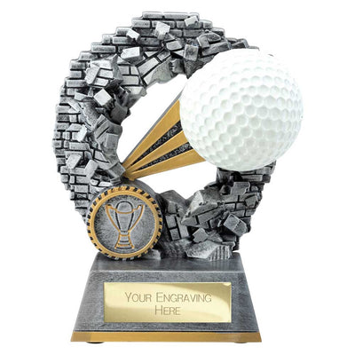 Blast Out Golf Ball Trophy Award Silver