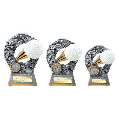 Blast Out Golf Ball Trophy Award Silver