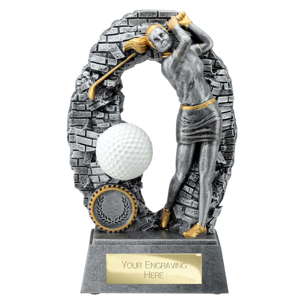 Blast Out Golf Female Trophy Award Silver