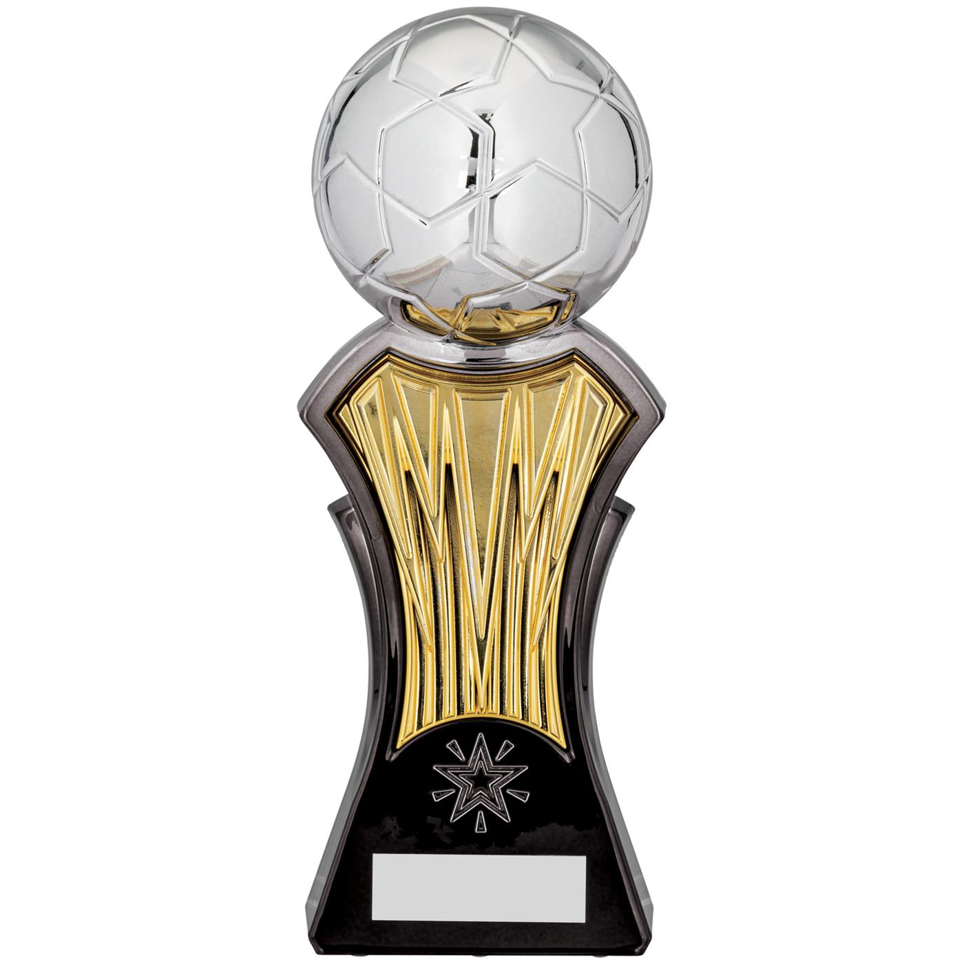 Strike Force Football Trophy Award in Silver, Gold & Black Fusion