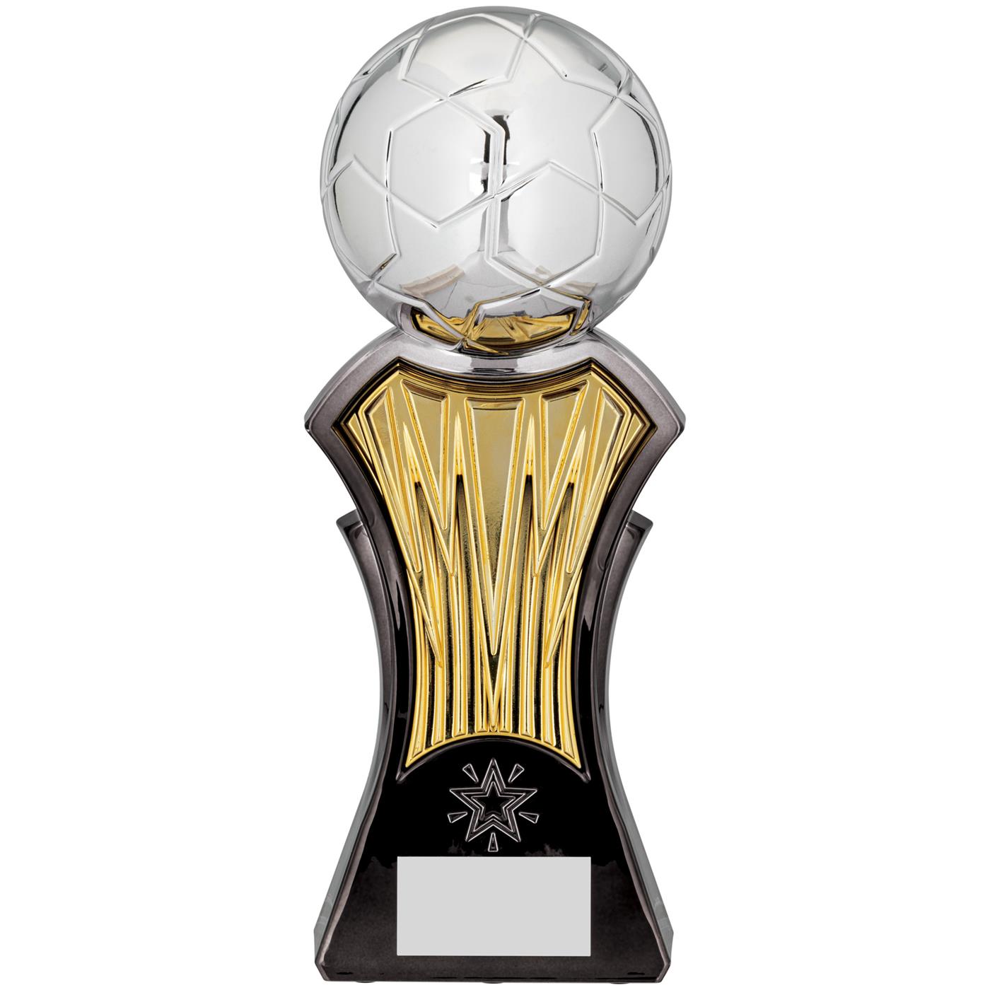 Strike Force Football Trophy Award in Silver, Gold & Black Fusion