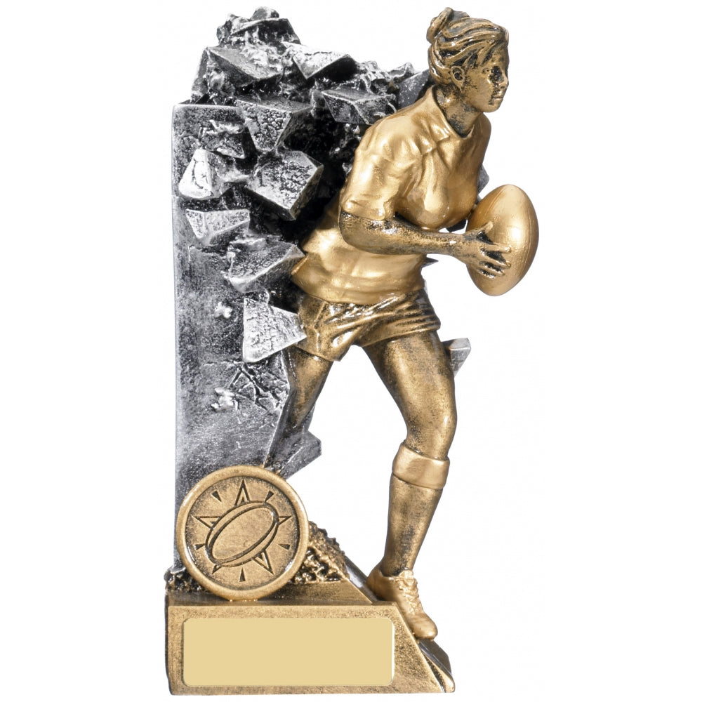 Rugby Female Figure Breakout Trophy Award