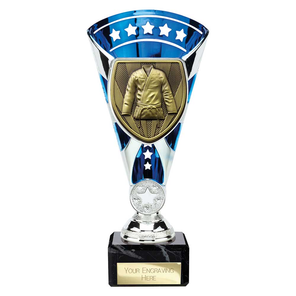 Cobra Star Martial Arts Gee Trophy Cup Silver And Blue