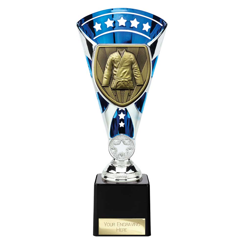 Cobra Star Martial Arts Gee Trophy Cup Silver And Blue