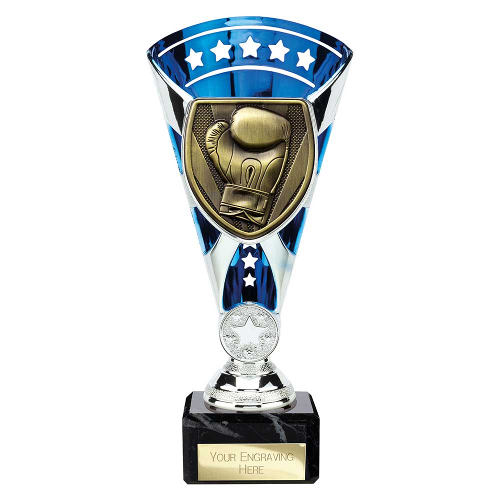 Cobra Star Boxing Trophy Cup Silver And Blue