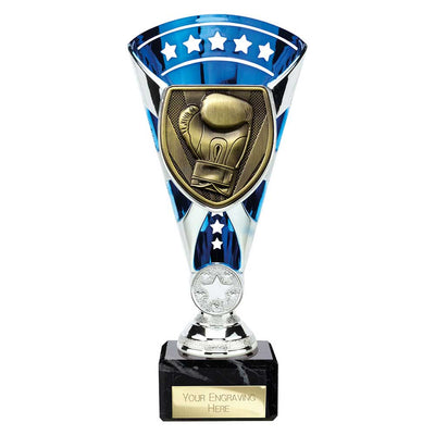 Cobra Star Boxing Trophy Cup Silver And Blue