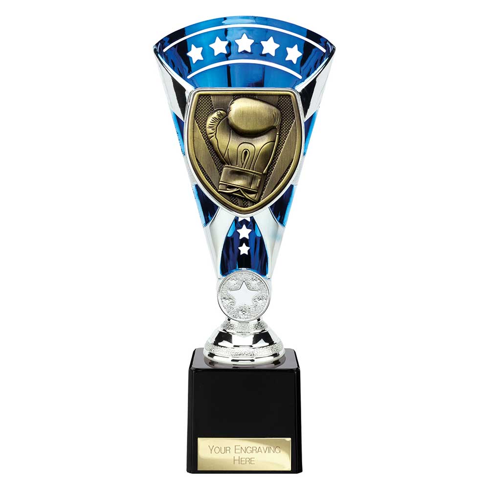 Cobra Star Boxing Trophy Cup Silver And Blue