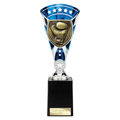 Cobra Star Boxing Trophy Cup Silver And Blue