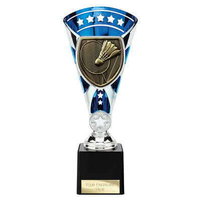 Cobra Star Badminton Trophy Cup Silver And Blue