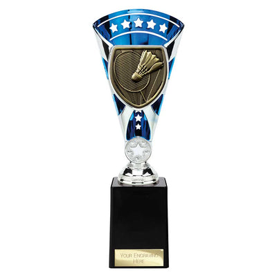 Cobra Star Badminton Trophy Cup Silver And Blue