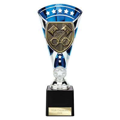 Cobra Star Motorsport Piston Trophy Cup Silver And Blue