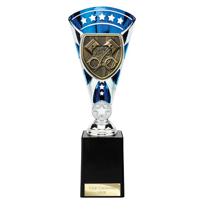 Cobra Star Motorsport Piston Trophy Cup Silver And Blue