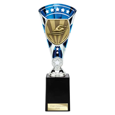 Cobra Star Swimming Trophy Cup Silver And Blue