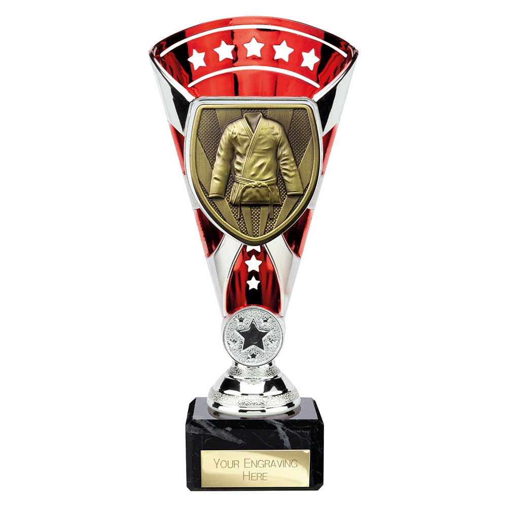 Cobra Star Martial Arts Gee Trophy Cup Silver And Red