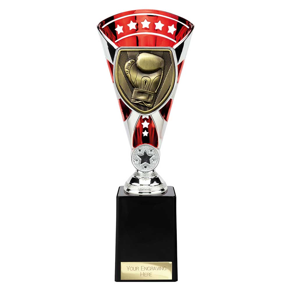 Cobra Star Boxing Trophy Cup Silver And Red