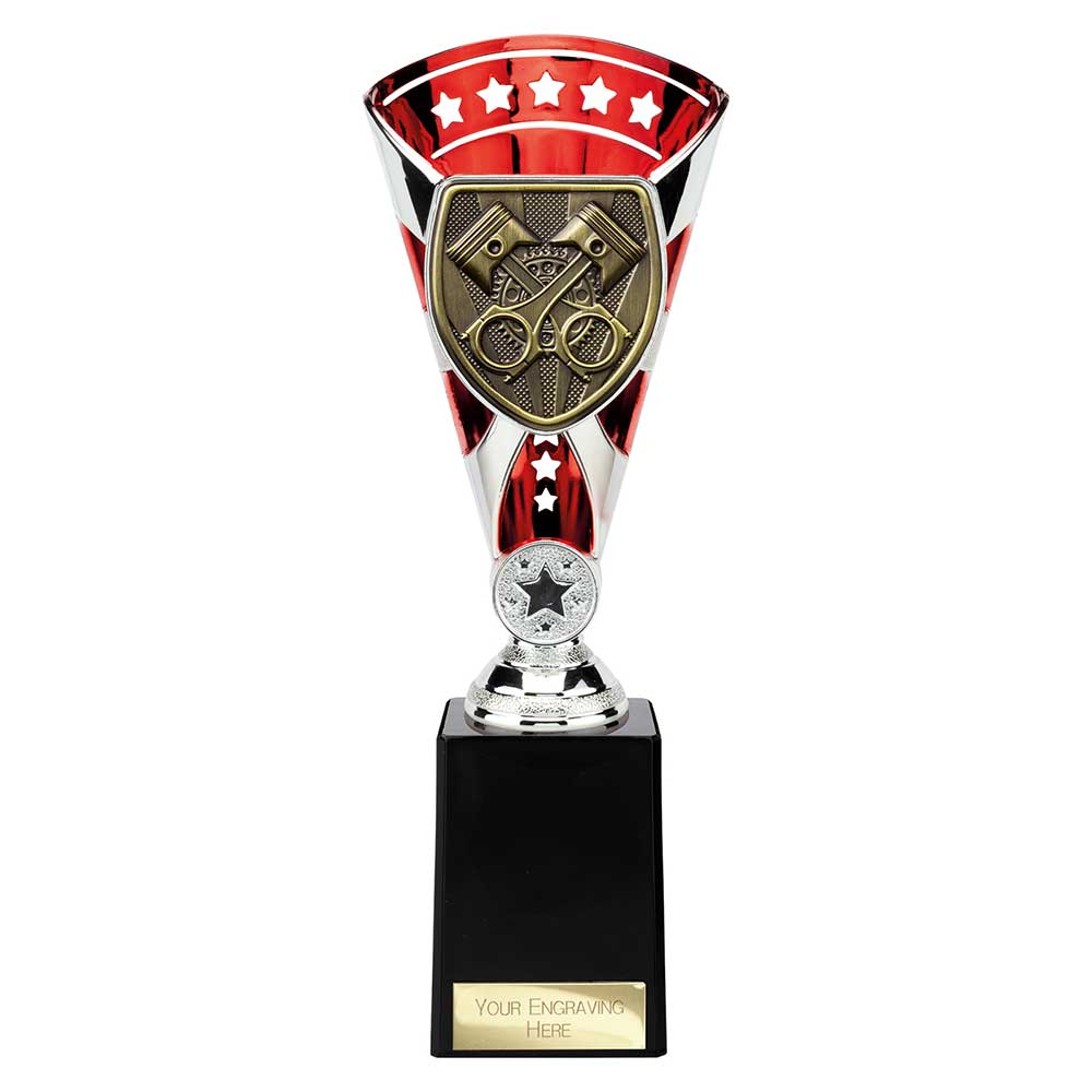 Cobra Star Motorsport Piston Trophy Cup Silver And Red