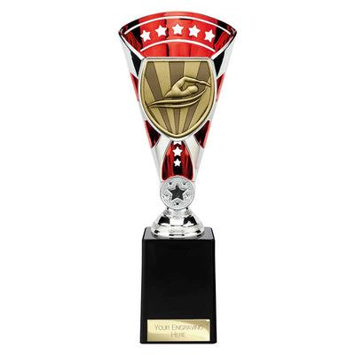 Cobra Star Swimming Trophy Cup Silver And Red