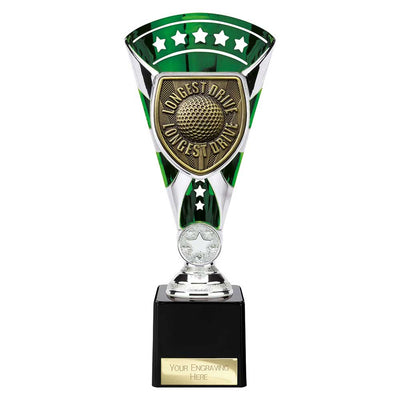 Cobra Star Golf Longest Drive Trophy Award Silver And Green