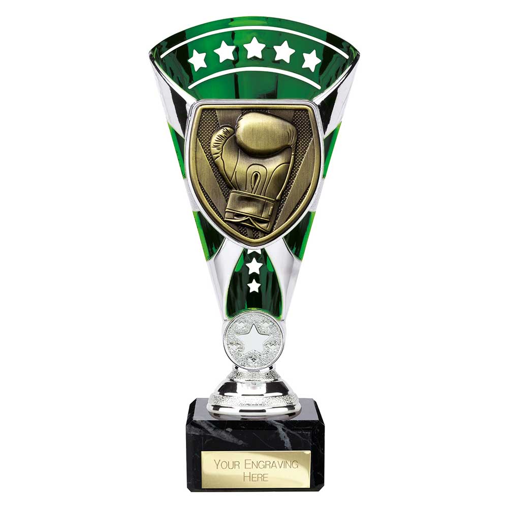 Cobra Star Boxing Trophy Cup Silver And Green