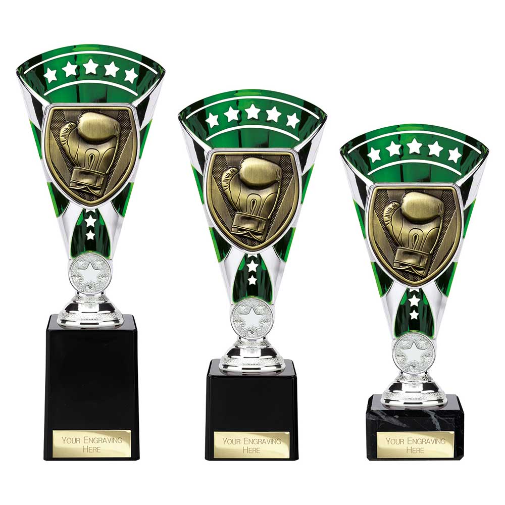 Cobra Star Boxing Trophy Cup Silver And Green