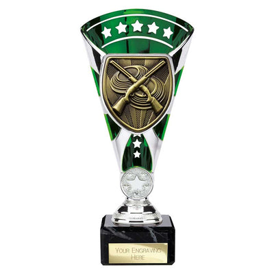 Cobra Star Clay Pigeon Shooting Trophy Cup Silver And Green