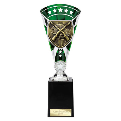 Cobra Star Clay Pigeon Shooting Trophy Cup Silver And Green