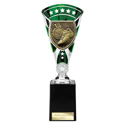 Cobra Star Running Trophy Cup Silver And Green