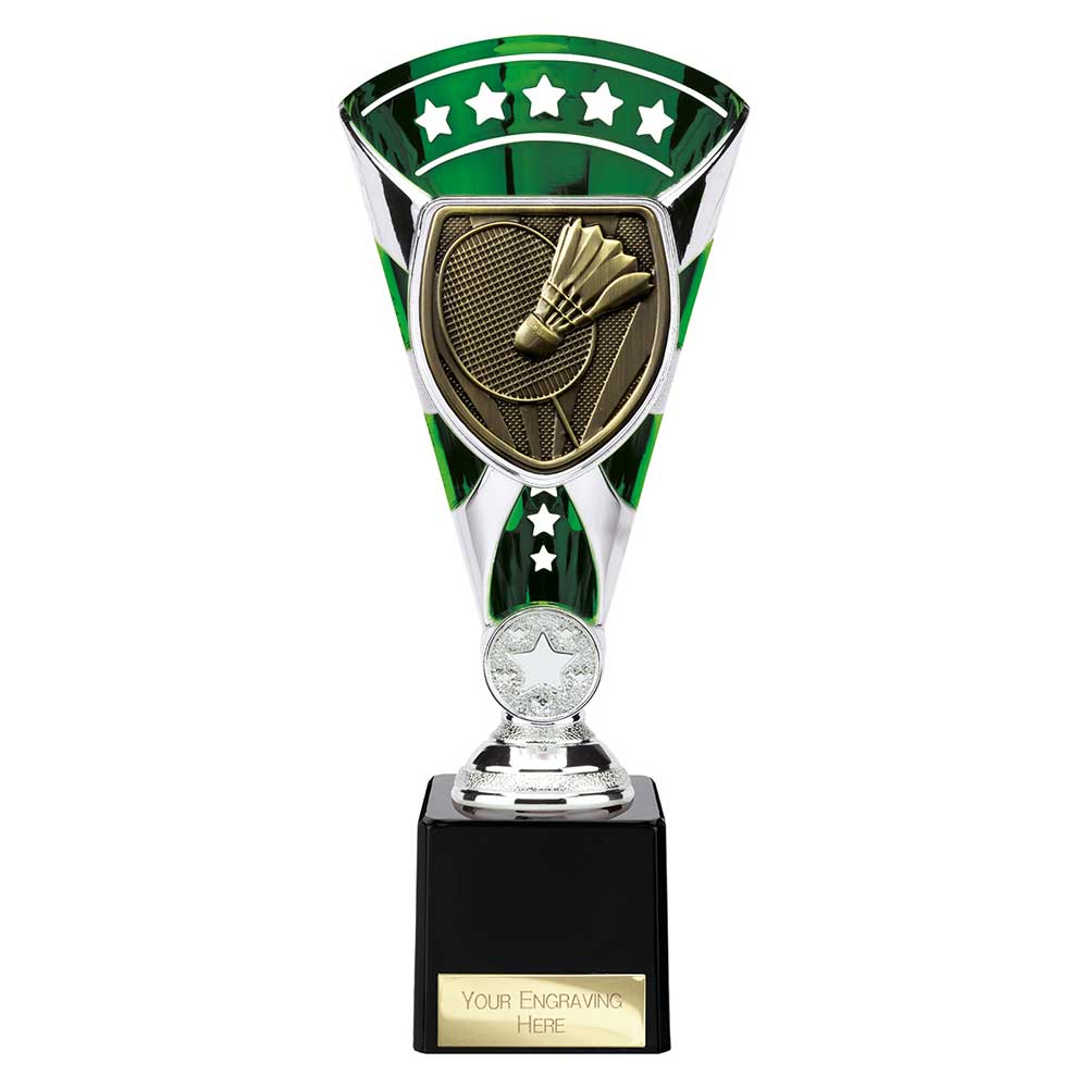 Cobra Star Badminton Trophy Cup Silver And Green