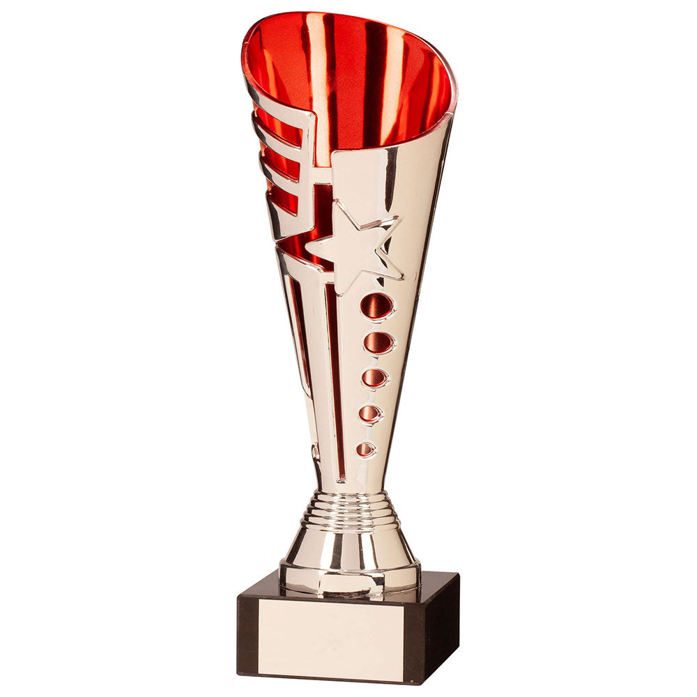 Sunfire Plastic Cup Silver Red Trophy Award