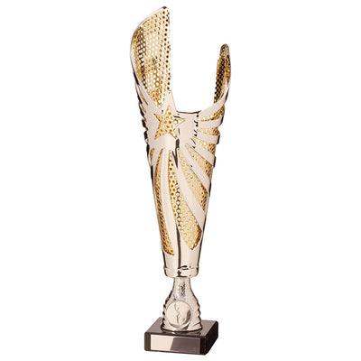 Mega Star Laser Cut Trophy Cup Silver And Gold