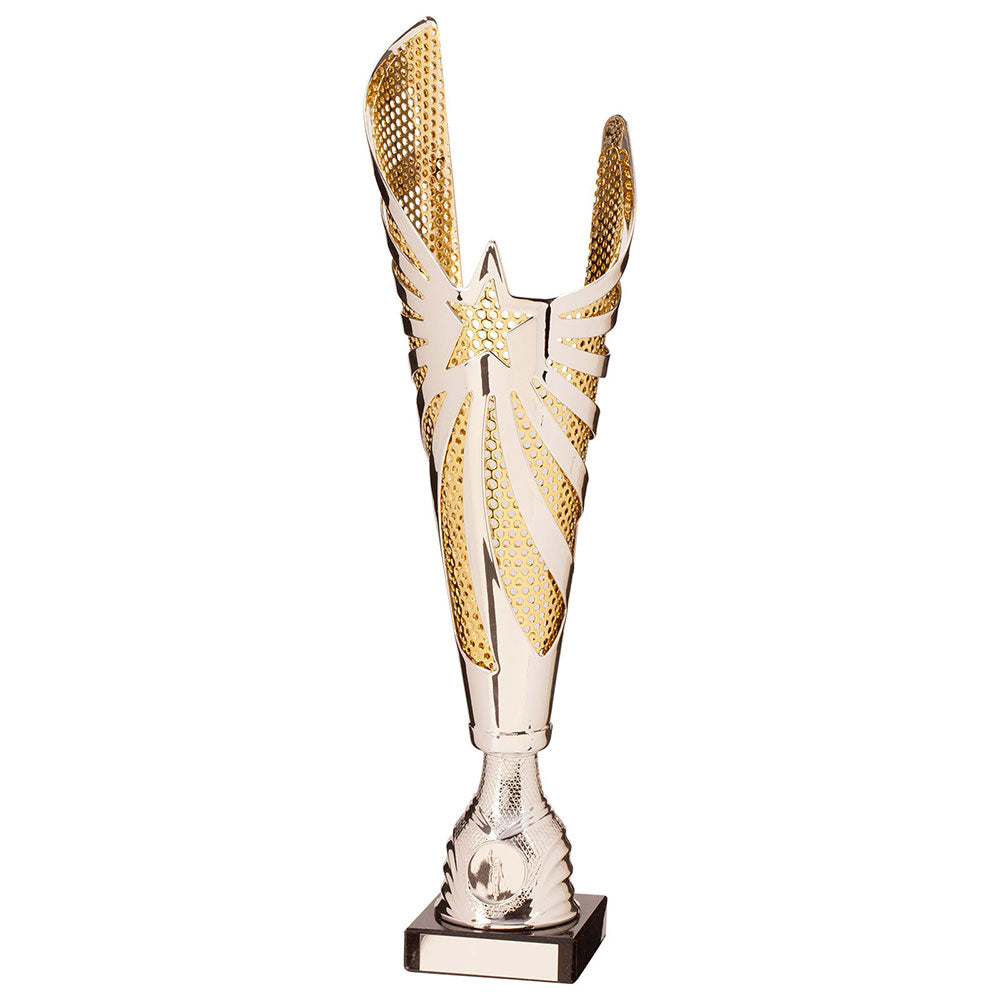 Mega Star Laser Cut Trophy Cup Silver And Gold