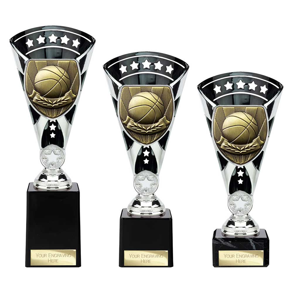 Cobra Star Basketball Trophy Cup Silver And Black