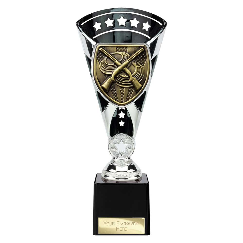 Cobra Star Clay Pigeon Shooting Trophy Cup Silver And Black