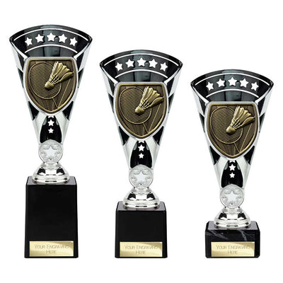 Cobra Star Badminton Trophy Cup Silver And Black