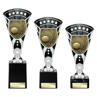 Cobra Star Tennis Trophy Cup Silver And Black