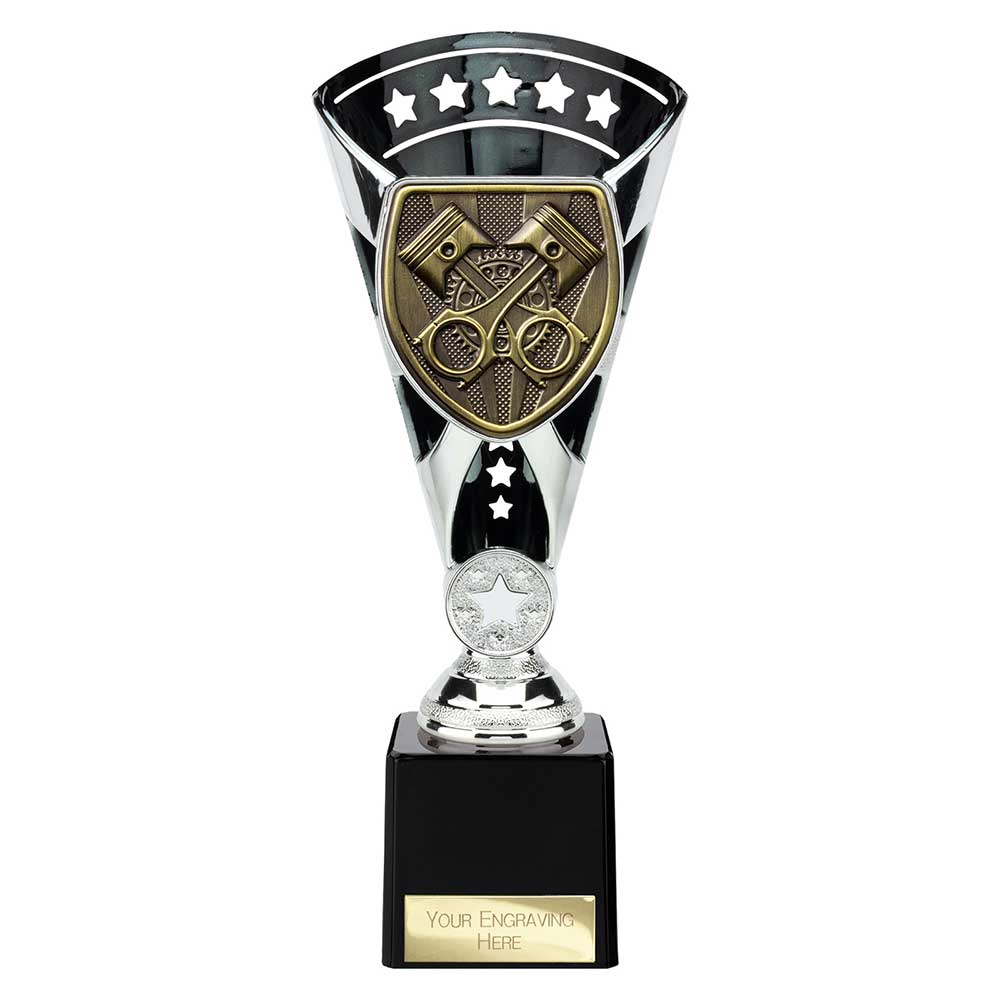 Cobra Star Motorsport Piston Trophy Cup Silver And Black