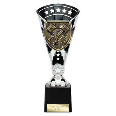 Cobra Star Motorsport Piston Trophy Cup Silver And Black