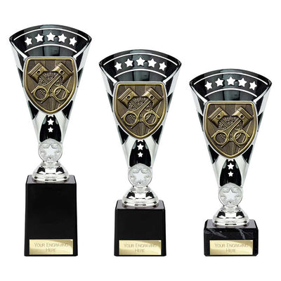 Cobra Star Motorsport Piston Trophy Cup Silver And Black